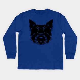 Yorkshire Terrier Silhouette Kids Long Sleeve T-Shirt